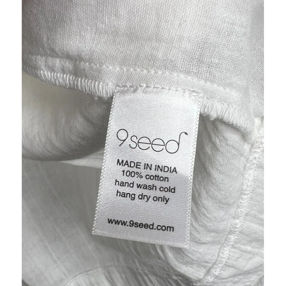 9SEED Littles White Cotton Gauze Luxury Resort Wear Dress Kids 6/7 Boho Beach